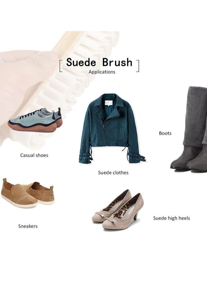 Crepe Wood Brush for Cleaning Suede Boots and Nubuck Leather Shoes  - Image 2