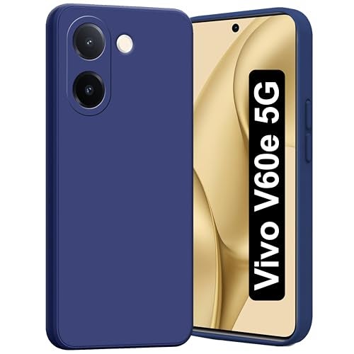 SBMS Silicone Back Cover Case for Vivo V60e 5G | Soft Micro-Fibre Lining Inside | Camera Protection Bump | Shockproof Back Cover Case for Vivo V60e 5G (Candy Cloth_Blue) - Image 1