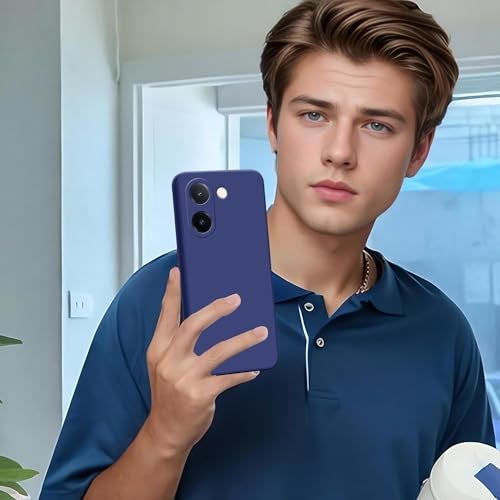 SBMS Silicone Back Cover Case for Vivo V60e 5G | Soft Micro-Fibre Lining Inside | Camera Protection Bump | Shockproof Back Cover Case for Vivo V60e 5G (Candy Cloth_Blue) - Image 5