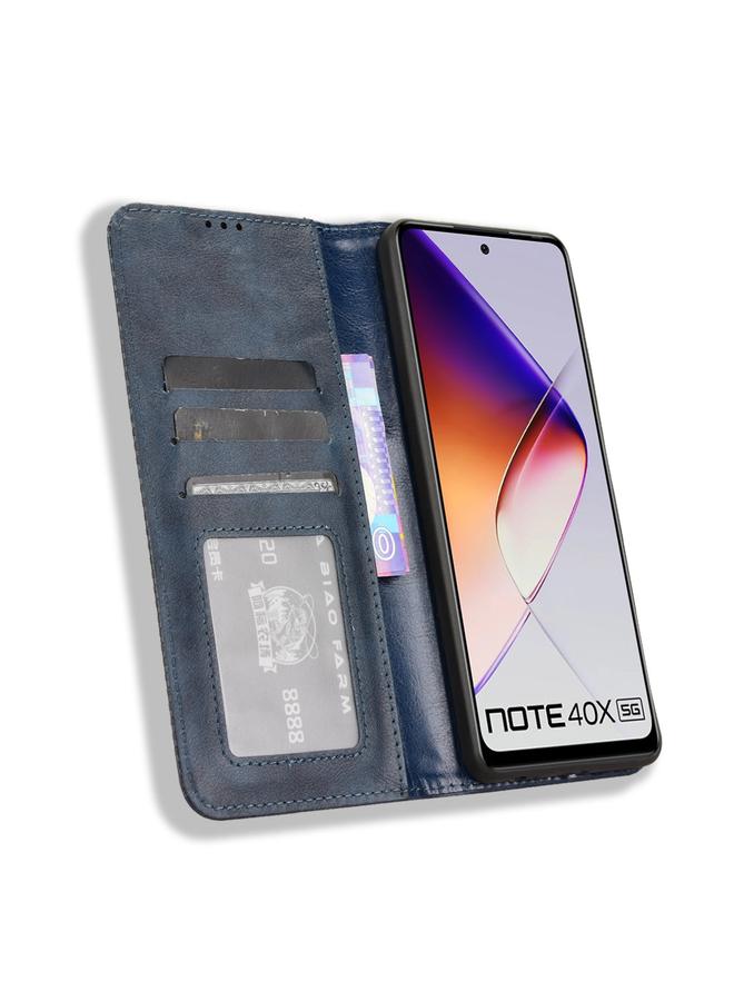 erorex Case For Infinix Note 40X 5G X6838 Magnetic Buckle Retro Texture Leather Phone Case - Image 4