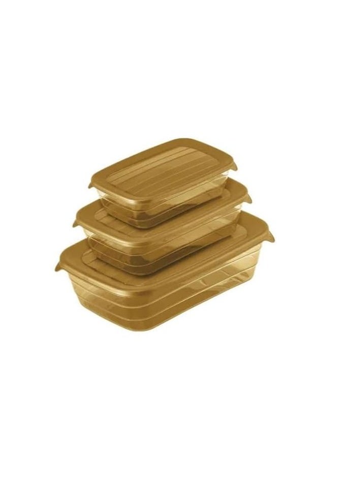 max plast Max Plast rectangle Food Container Set of 3 Different Sizes (250-500- 900 ml) - Multi Color  - Image 2