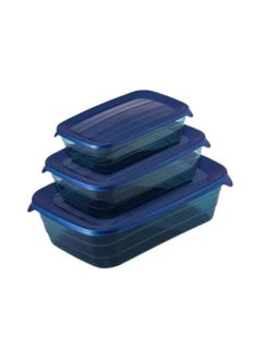 max plast Max Plast rectangle Food Container Set of 3 Different Sizes (250-500- 900 ml) - Multi Color  - Image 1