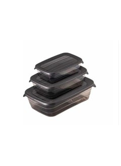 max plast Max Plast rectangle Food Container Set of 3 Different Sizes (250-500- 900 ml) - Multi Color  - Image 3