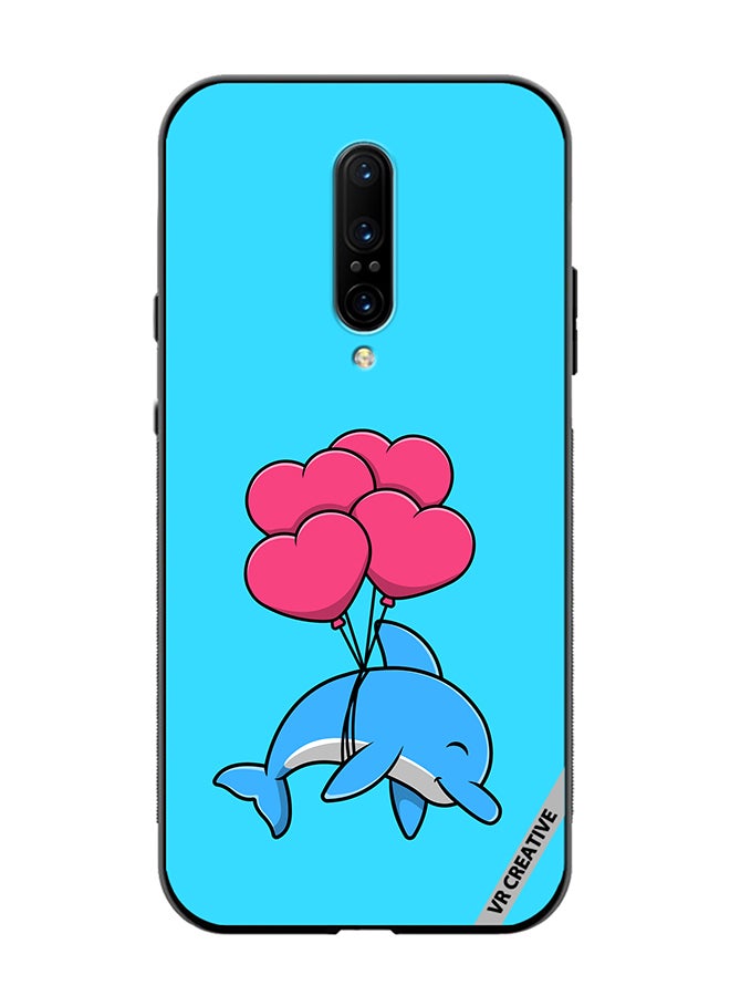 VR CREATIVE Protective Case Cover For OnePlus 7 Pro Cute Dolphin Design Multicolour - Image 1