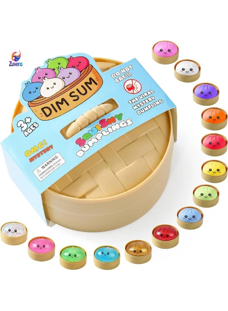 Zuvera Squishy Dumpling Stress Ball Toy – Soft Fidget Sensory Stress Relief Toy for Kids & Adults – Anti Anxiety Squeeze Toy for Focus, Relaxation & Hand Exercise(Random color)