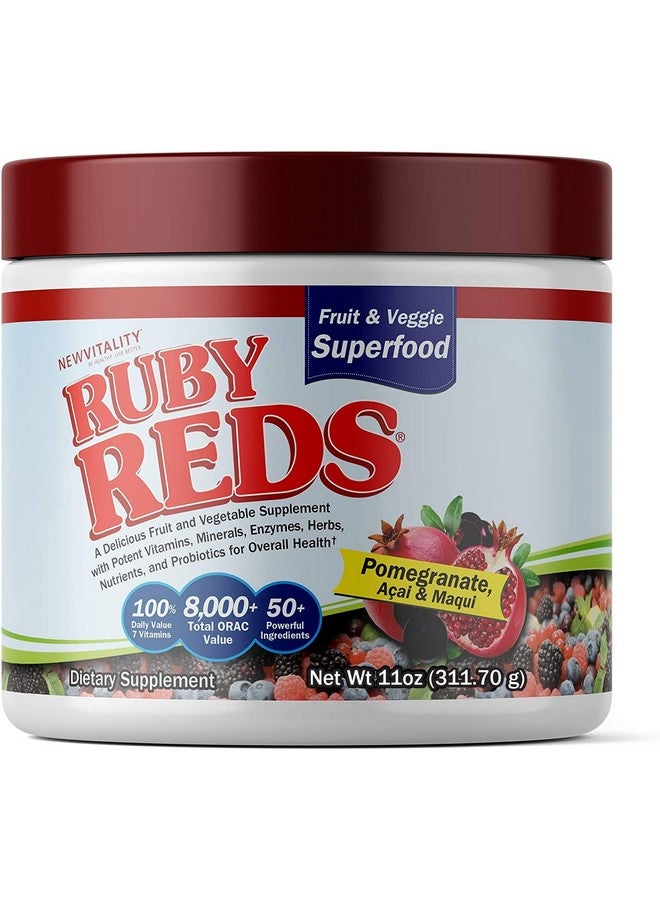 نيو فايتالتي روبي ريدز | مسحوق ريدز اللذيذ مكمل غذائي من الفواكه والخضروات يحتوي على فيتامينات ومعادن وإنزيمات وأعشاب ومغذيات وبروبيوتيك قوية لصحة عامة 11 أونصة (30 وجبة) - Image 1