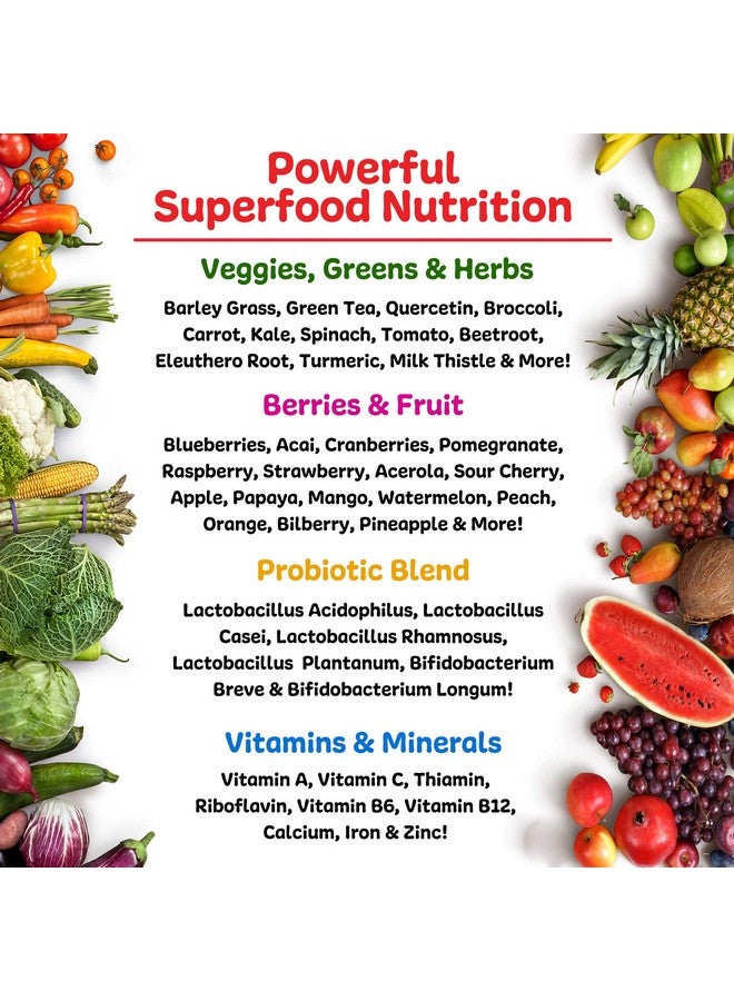 نيو فايتالتي روبي ريدز | مسحوق ريدز اللذيذ مكمل غذائي من الفواكه والخضروات يحتوي على فيتامينات ومعادن وإنزيمات وأعشاب ومغذيات وبروبيوتيك قوية لصحة عامة 11 أونصة (30 وجبة) - Image 4