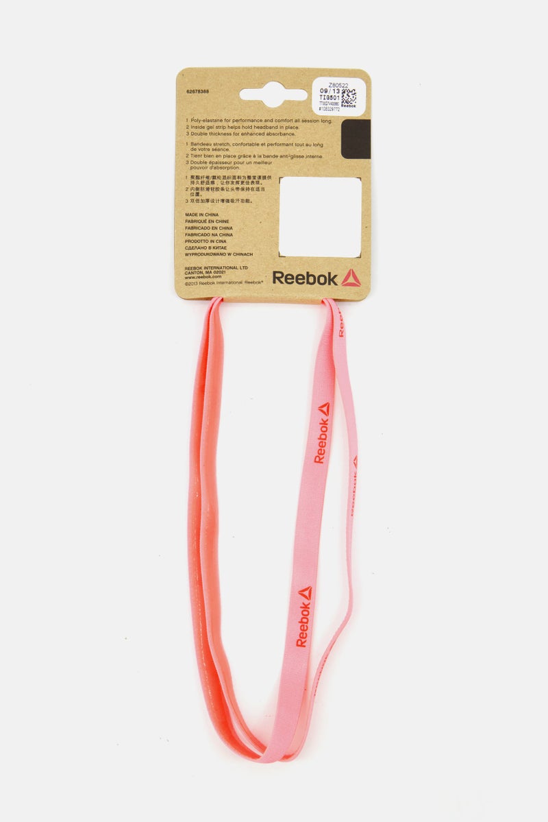 Reebok رباط رأس رياضي للنساء، مجموعة وردية - Image 2