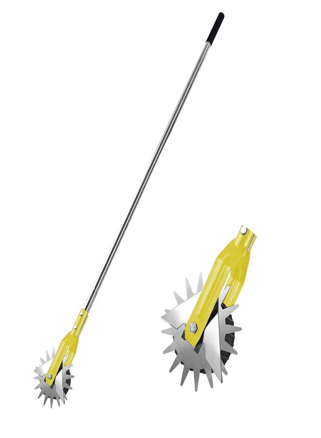 BARAYSTUS Wheel Rotary Edger, Rotary Shear, Sidewalk Manual Lawn Edger, Strong 3 Sections Stainless Steel Handle with Cushion Grip, 58.3-Inch - Image 1