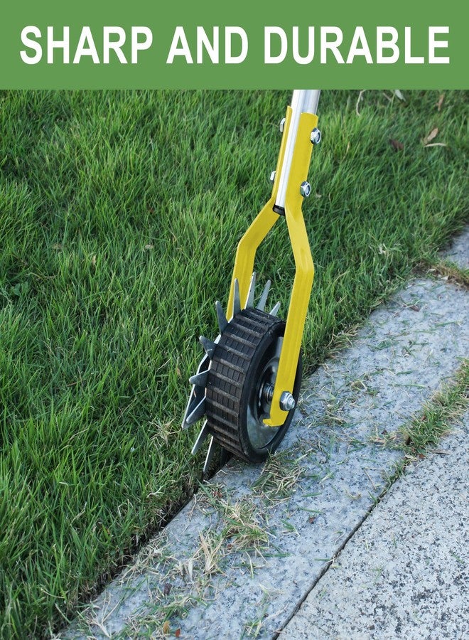 BARAYSTUS Wheel Rotary Edger, Rotary Shear, Sidewalk Manual Lawn Edger, Strong 3 Sections Stainless Steel Handle with Cushion Grip, 58.3-Inch - Image 2