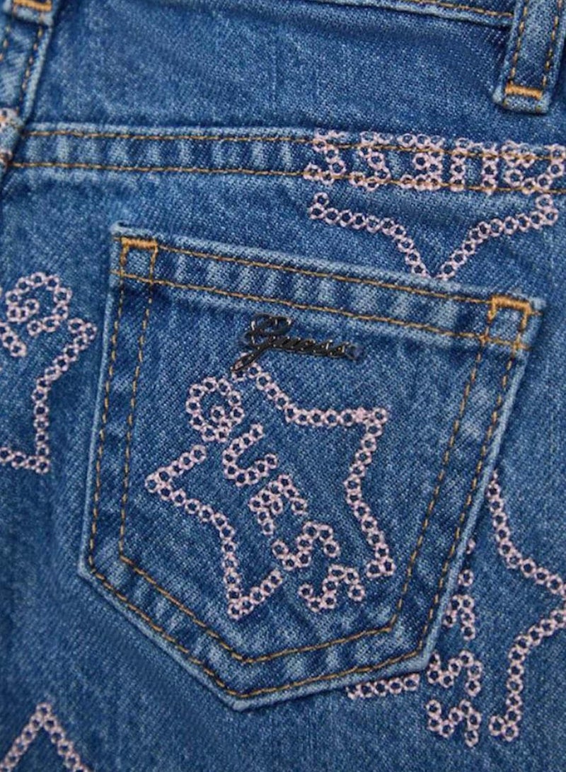 GUESS Infant Rigid Denim Palazzo Pants - Image 5
