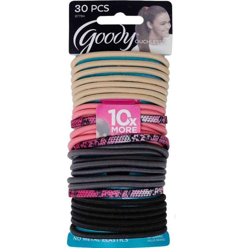Goody WoMens Ouchless 4 mm Elastics, Pastel Python, 30 Count