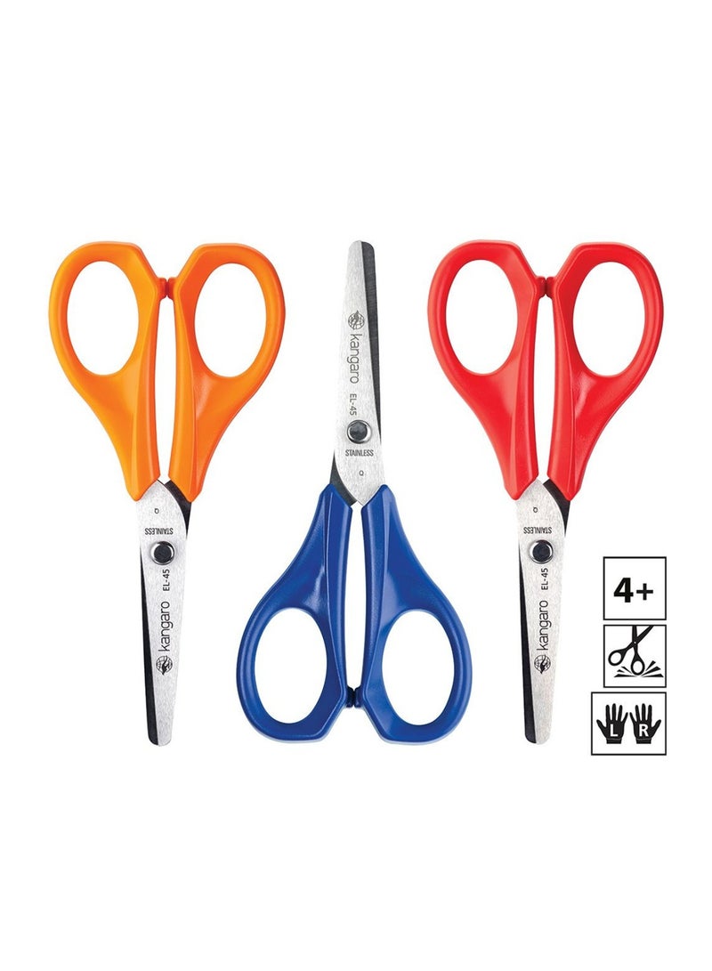 Kangaro 1-Piece Kids Elegance Scissors With Rounded Tips 120mm Length Assorted Colours - Image 3