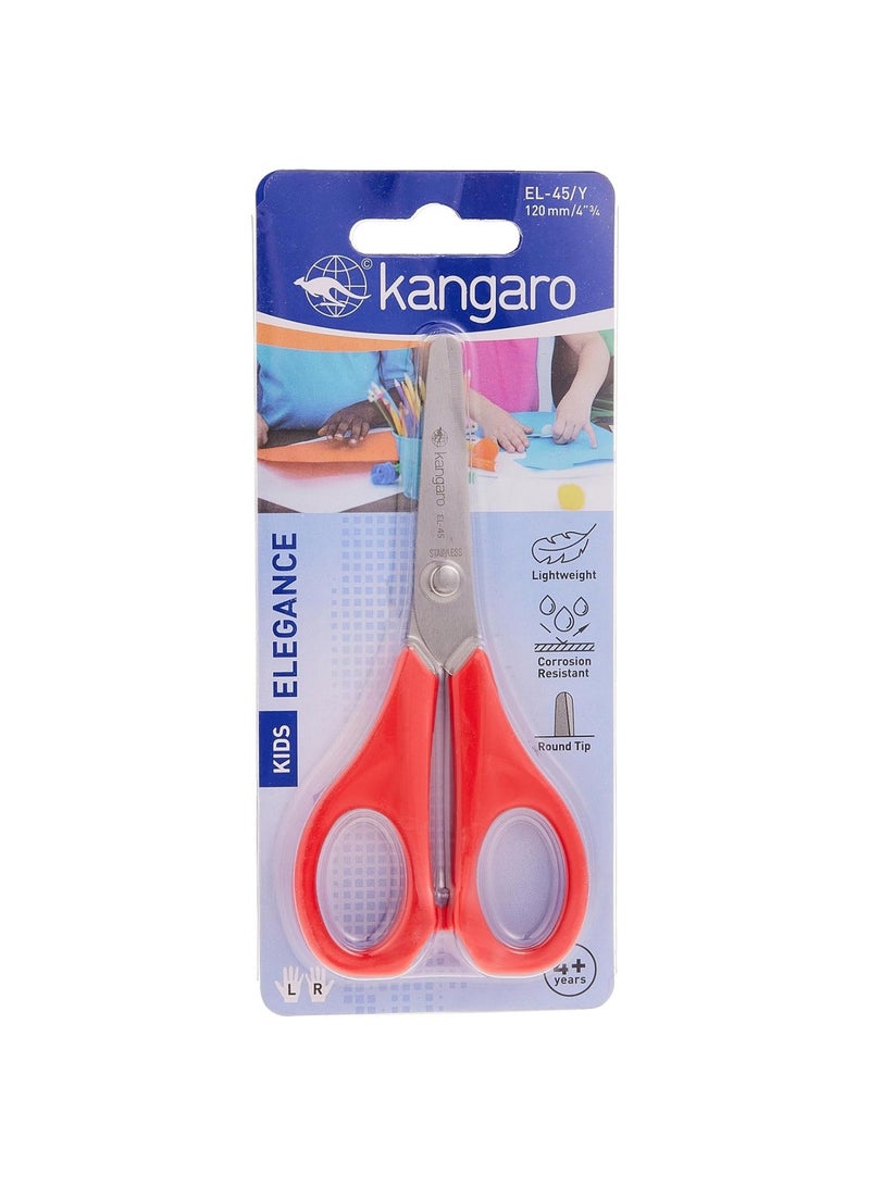 Kangaro 1-Piece Kids Elegance Scissors With Rounded Tips 120mm Length Assorted Colours - Image 1