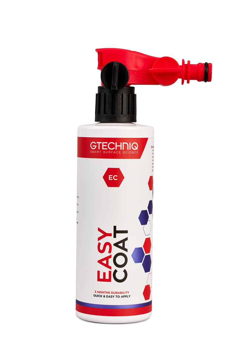 مجموعة Gtechniq Easy Coat حتى 3 أشهر من المتانة طلاء سهل وسريع التطبيق آمن للتطبيق على طلاء السيارات أو الأسطح الزجاجية حماية من الأشعة فوق البنفسجية والمواد الكيميائية والطقس والأوساخ 500 مل