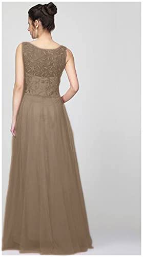 PATLANI Women's Net Embroidery Aline-Flered Gown Dress for Women Full Stitched Gown Ready to wear.(All Over-Chocolate-XXL) - Image 2