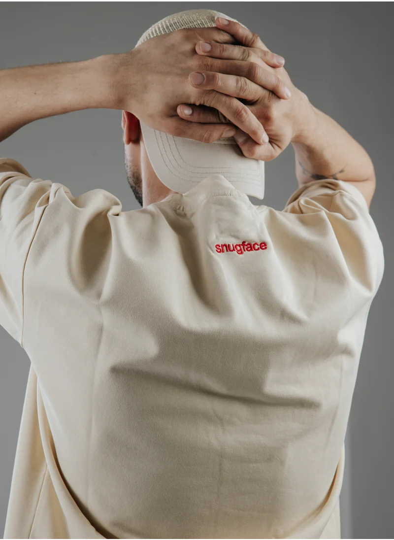 سناج فيس SnugFace The Button Basic Tshirts, Beige, SF15-6BEI-S
