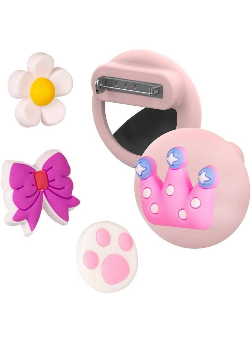 Ecosystem Case Hidden for Airtags, Holder Protective Cover compatible with AirTags, Wearable Tracker Cases for Child, Elderly, Pets Collar, Clothes, Backpacks (Pink Include (4TOYS)