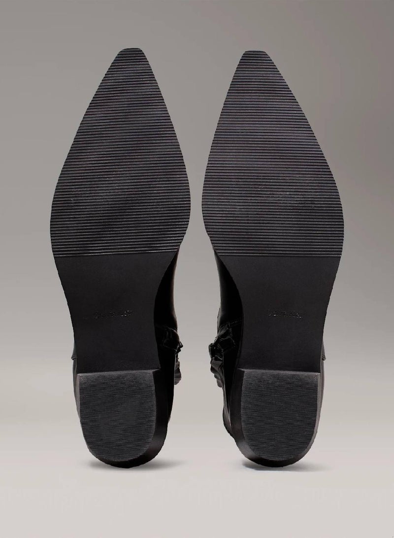 CALVIN KLEIN Leather Stretch Cowboy Boots - Image 5