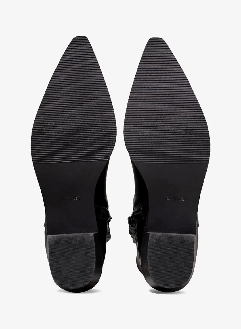 CALVIN KLEIN Leather Stretch Cowboy Boots
