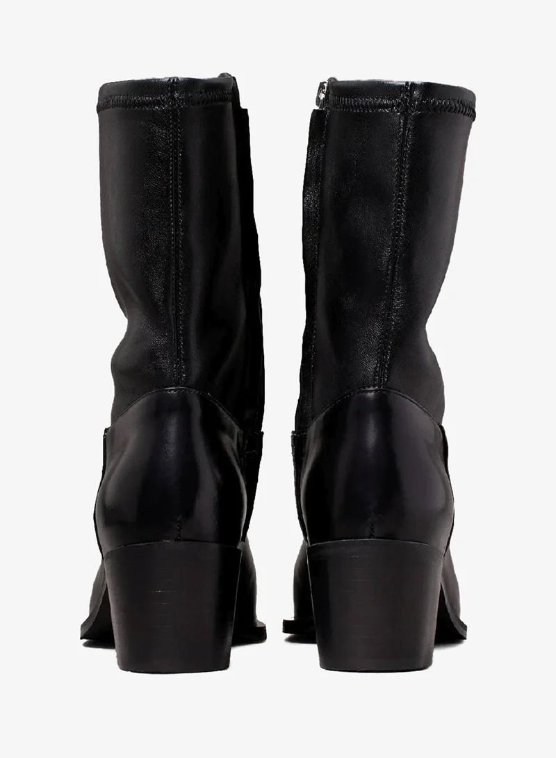 CALVIN KLEIN Leather Stretch Cowboy Boots