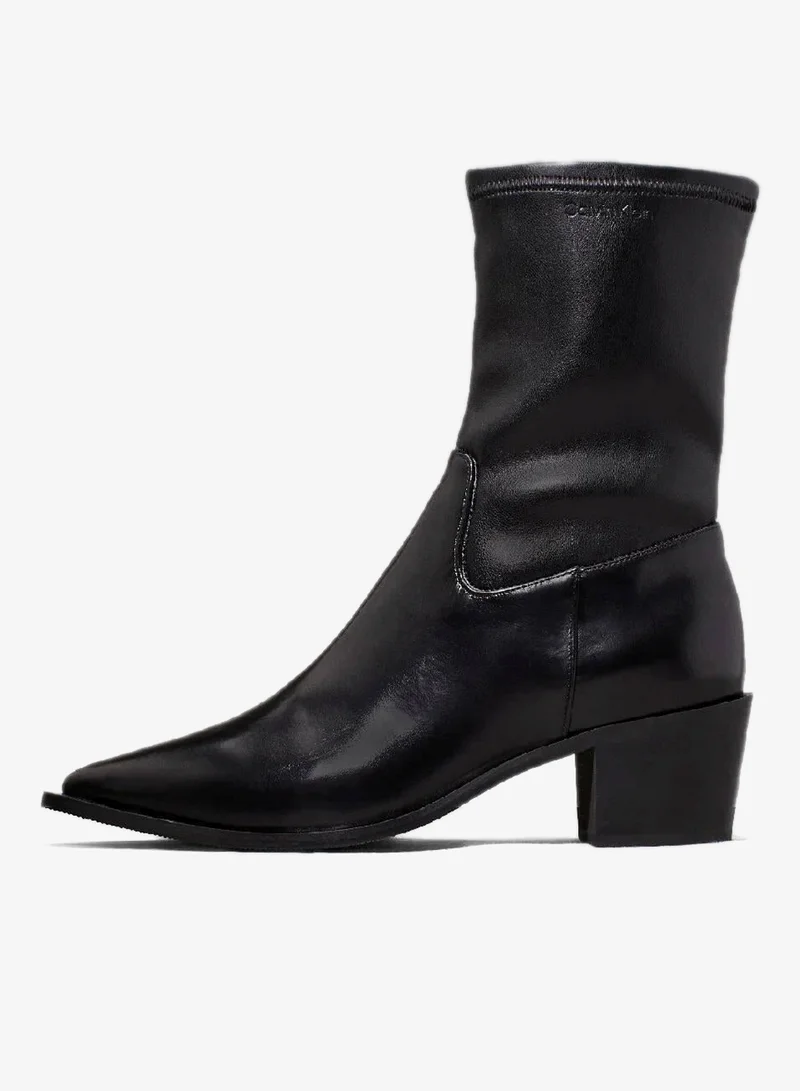 CALVIN KLEIN Leather Stretch Cowboy Boots