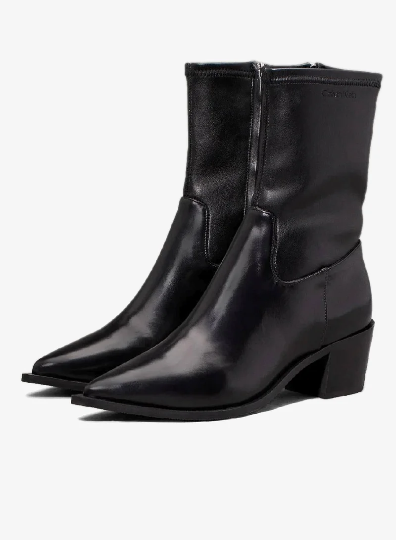 كالفن كلاين حذاء بوت كاوبوي مطاطي من الجلد
