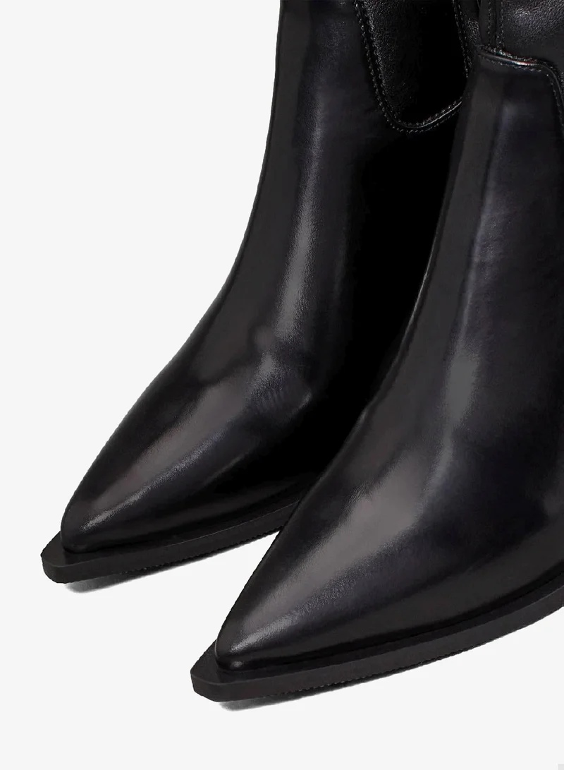 CALVIN KLEIN Leather Stretch Cowboy Boots