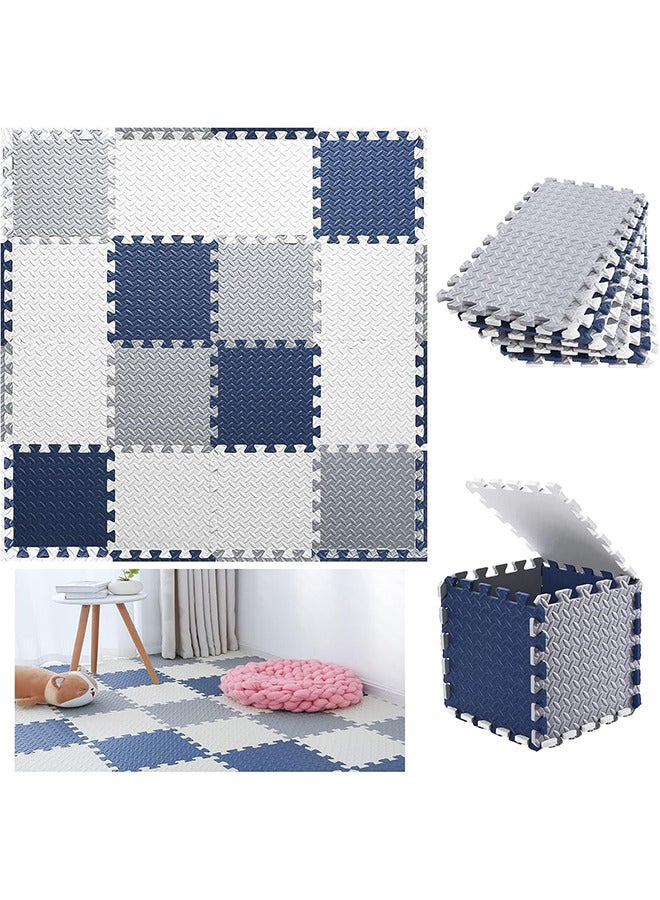 رات سو 16 قطعة من حصائر لعب الأطفال EVA إسفنجية بلاطات أرضية متداخلة للأطفال، حصائر صالة رياضية للحضانة وغرفة اللعب - Image 1