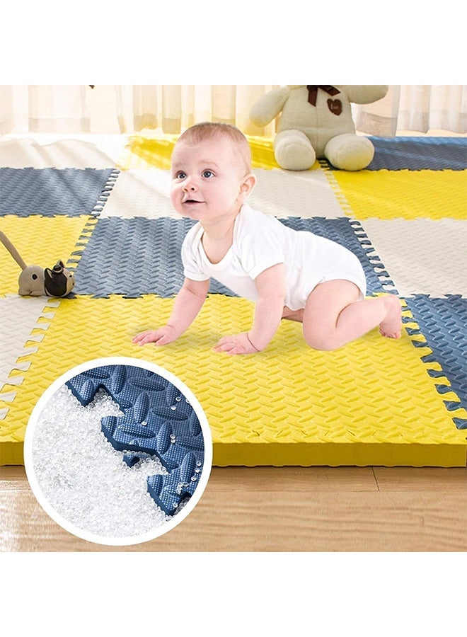 رات سو 16 قطعة من حصائر لعب الأطفال EVA إسفنجية بلاطات أرضية متداخلة للأطفال، حصائر صالة رياضية للحضانة وغرفة اللعب - Image 5