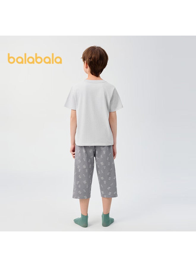 بالابالا Balabala مجموعة بيجاما للأولاد والبنات، ملابس المنزل، ملابس التكييف، ستايل صيفي 209225171208 - Image 5