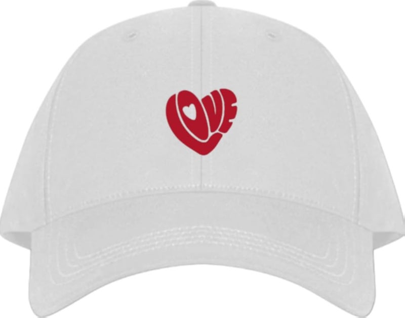 LOVE Plain unisex baseball cap White
