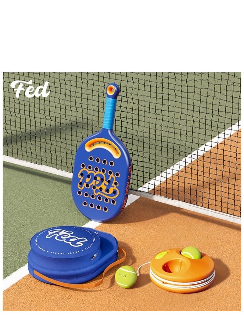 فيد مجموعة التدريب على التنس باديل مع مضارب وملحقات واحدة معدات الارتداد التلقائي جودة كرة التنس محمول مناسب للتدريب الذاتي ممارسة التنس المبتدئين لعب التنس مع العائلة والأصدقاء - Image 2
