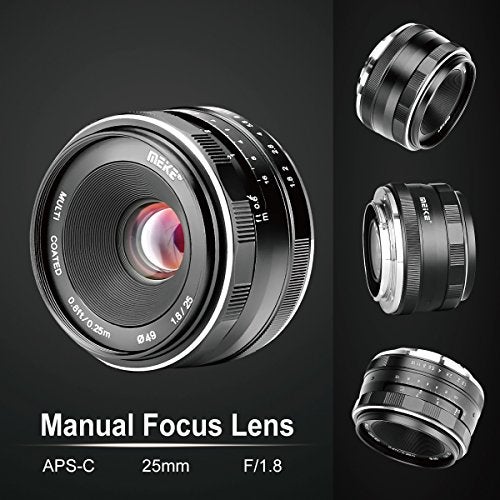 Meike عدسة ميكي 25 مم F1.8 بفتحة كبيرة عدسة واسعة الزاوية بتركيز يدوي متوافقة مع كاميرات سوني E Mount بدون مرآة NEX 3 3N 5 NEX 5T NEX 6 7 A6400 A5000 A5100 A6000 A6100 A6300 A6500 A6600 A6700 - Image 3