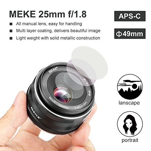 Meike عدسة ميكي 25 مم F1.8 بفتحة كبيرة عدسة واسعة الزاوية بتركيز يدوي متوافقة مع كاميرات سوني E Mount بدون مرآة NEX 3 3N 5 NEX 5T NEX 6 7 A6400 A5000 A5100 A6000 A6100 A6300 A6500 A6600 A6700 - Image 4