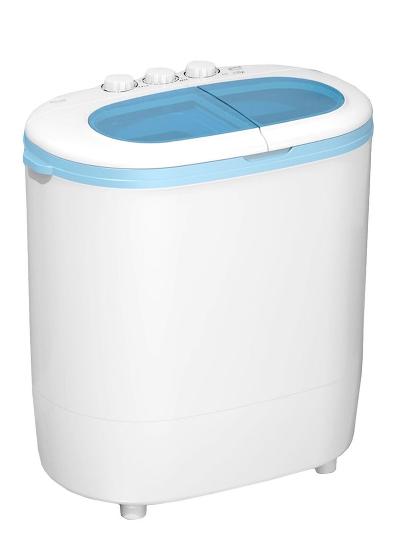 TDOO 4.5Kg Top Load Baby Washing Machine, Portable Twin Tub Washing Machine, Ideal for Home, Hostels & Kitchen (White and Blue)  - Image 1