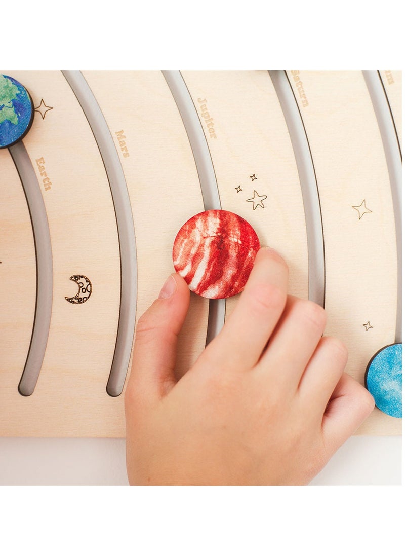 Solar system planets multi-layer puzzle tabletop educational early education children's toy wooden puzzle - Image 4