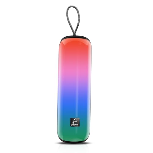 Pebble Newly Launched Photon 16W Bluetooth Speaker with RGB Lights, Dual 8W Drivers, 2400mAh Battery, FM Radio, TF Card, USB, and AUX, Premium Fabric Design - Black - Image 1