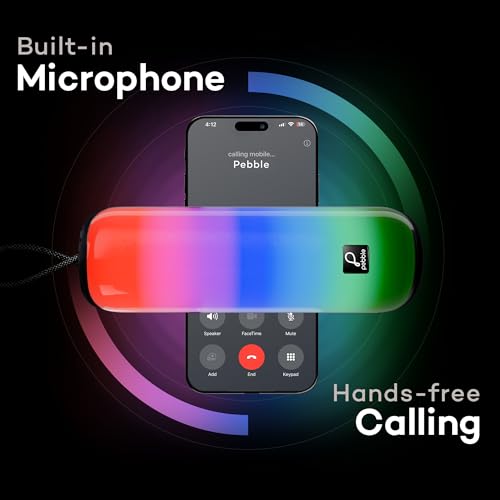 Pebble Newly Launched Photon 16W Bluetooth Speaker with RGB Lights, Dual 8W Drivers, 2400mAh Battery, FM Radio, TF Card, USB, and AUX, Premium Fabric Design - Black - Image 5
