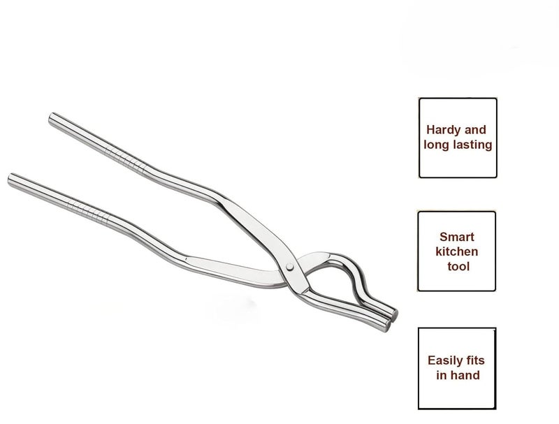 Laxmi Kitchenwere Stainless Steel to Hold Kitchen Tools When Cooking Pakkad for Kitchen with Grip Gripper TongPakadni Sansi Chimta for Kitchen Use - Image 4