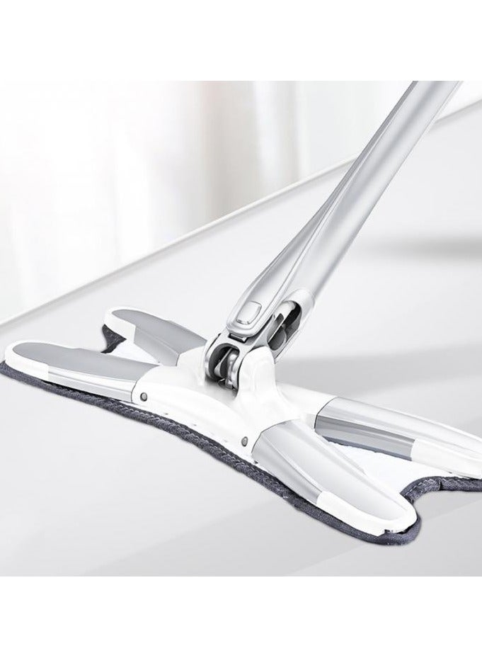 DubaiGallery X-type Floor Clean Mop with 360 Rotating Head, Microfiber Floor Mop Hand-free wash Flat Mop Manual Extrusion Household Cleaning Tools with 6pack Replacement Mop Cloths - Image 3