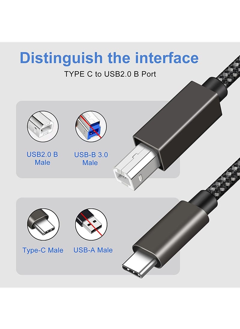 KASTWAVE - USB B to USB C Printer Cable 2m, KASTWAVE USB C to USB B 2.0 Male Printer Scanner Cord, USB C Printer Cable, Exclusive Printing Cable Data Cable Suitable for Notebook Laptops Printing Devices - Image 1