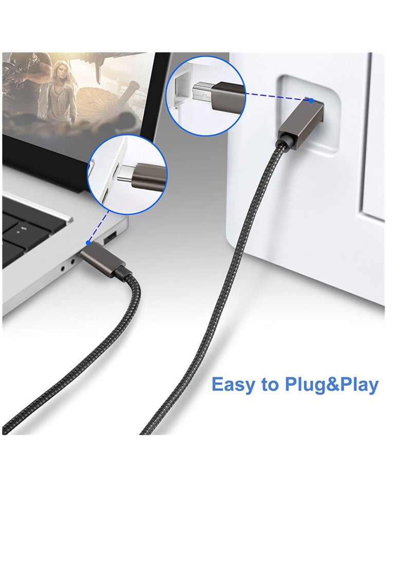 KASTWAVE - USB B to USB C Printer Cable 2m, KASTWAVE USB C to USB B 2.0 Male Printer Scanner Cord, USB C Printer Cable, Exclusive Printing Cable Data Cable Suitable for Notebook Laptops Printing Devices - Image 1