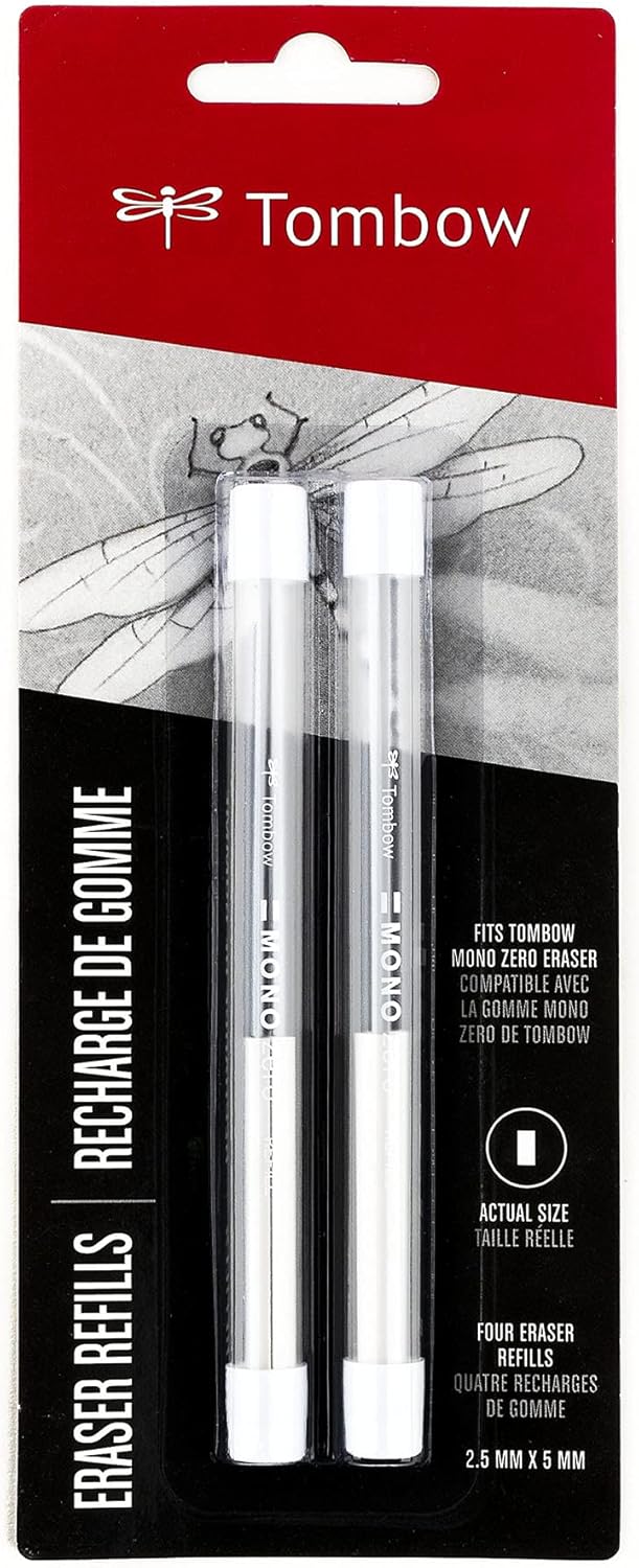 Tombow 57318 MONO Zero Eraser Refill Value Pack Rectangle 25mm 2Pack - Image 1