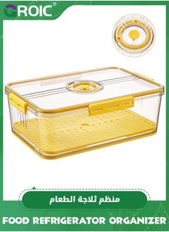 GROIC Vegetable Fruit Storage Containers with Lids, Timing Food Refrigerator Organizer Bins for Fridge Removable Drain Tray and Airvent,Refrigerator Box, Preservation Box  - Image 1