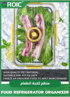 GROIC Vegetable Fruit Storage Containers with Lids, Timing Food Refrigerator Organizer Bins for Fridge Removable Drain Tray and Airvent,Refrigerator Box, Preservation Box  - Image 3