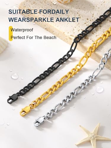 ChainsPro Ankle Bracelet Stainless Anklets Women Summer Jewelry Foot Chain Stainless Figaro Anklet Chain Mens Anklet - Image 4