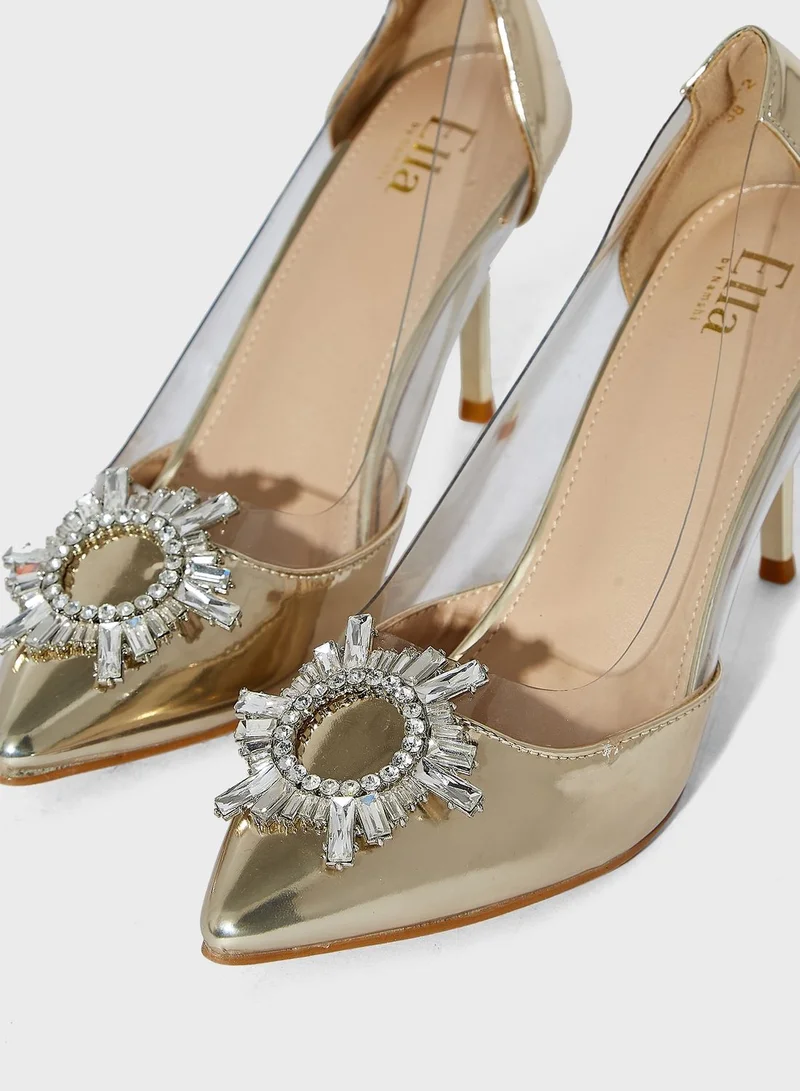 Ella Limited Edition Sunburst Brooch Persplex Pointed Pump