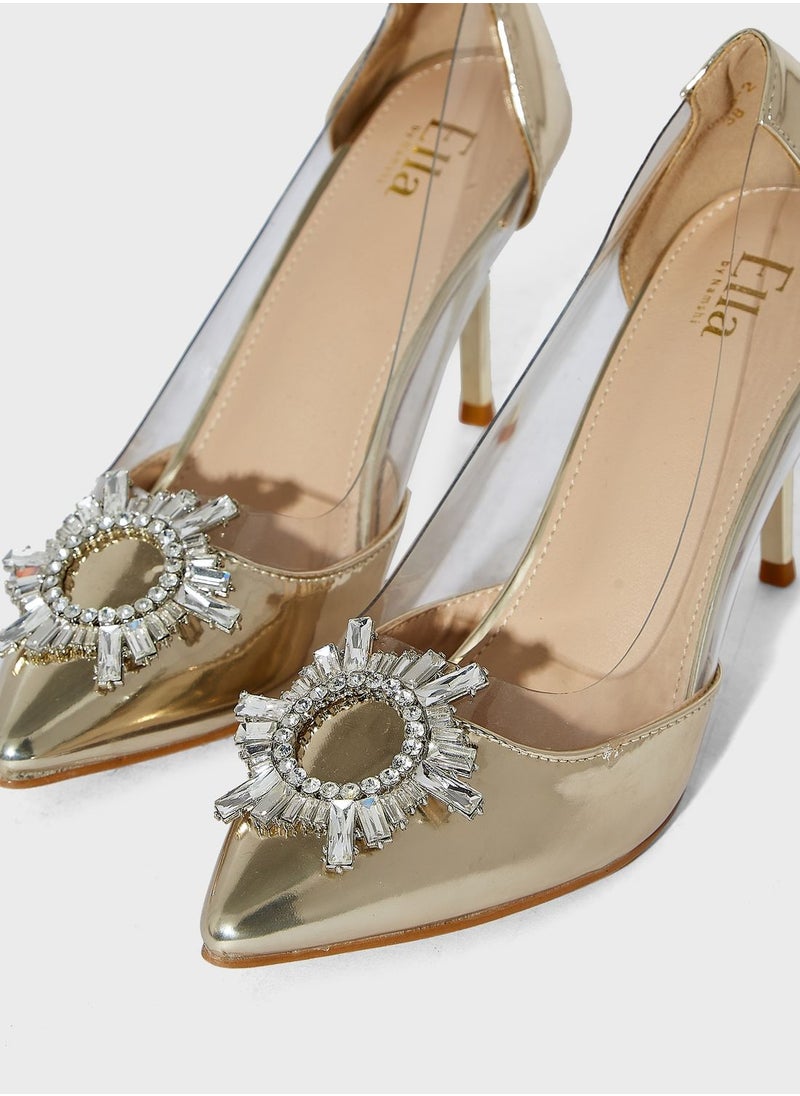 Ella Limited Edition - Sunburst Brooch Persplex Pointed Pump - Image 1