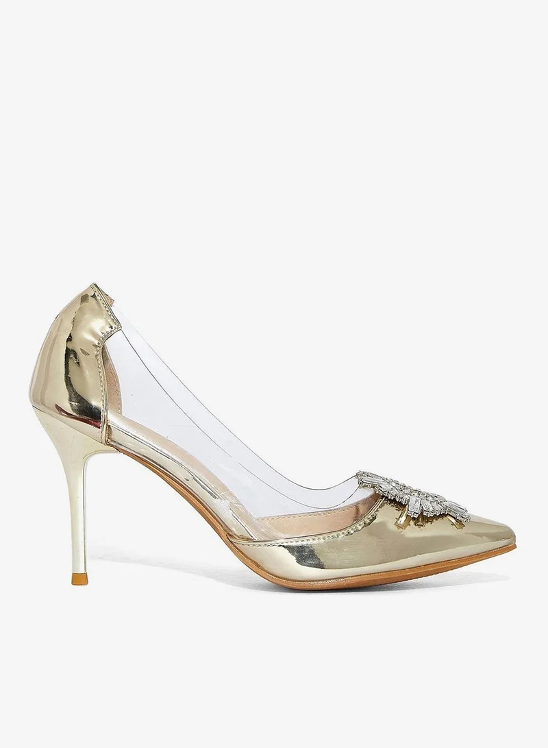 Sunburst Brooch Persplex Pointed Pump